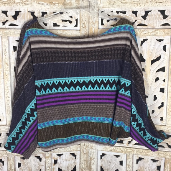 Peaches & Cream Aztec Stripe Cropped Sweater - Picture 2 of 5